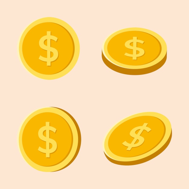 Free vector gold coin sticker, money vector finance clipart in flat design